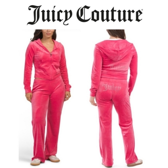 Juicy Couture Pants - Juicy Couture Pink Party track suit. Barbie pink! NWT Med. W/ FREE BLING…